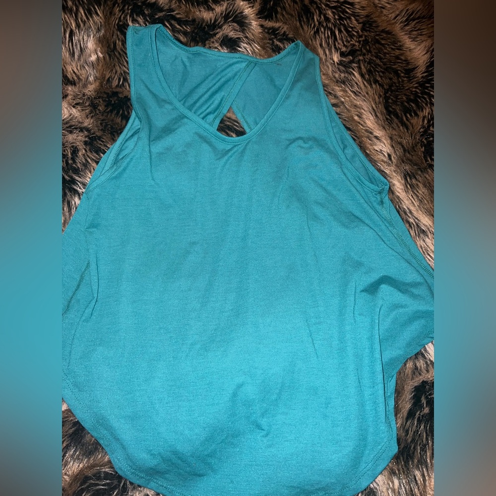 Teal tank with open back - new never worn